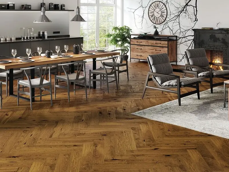Barlinek Дъб Brown Sugar Herringbone